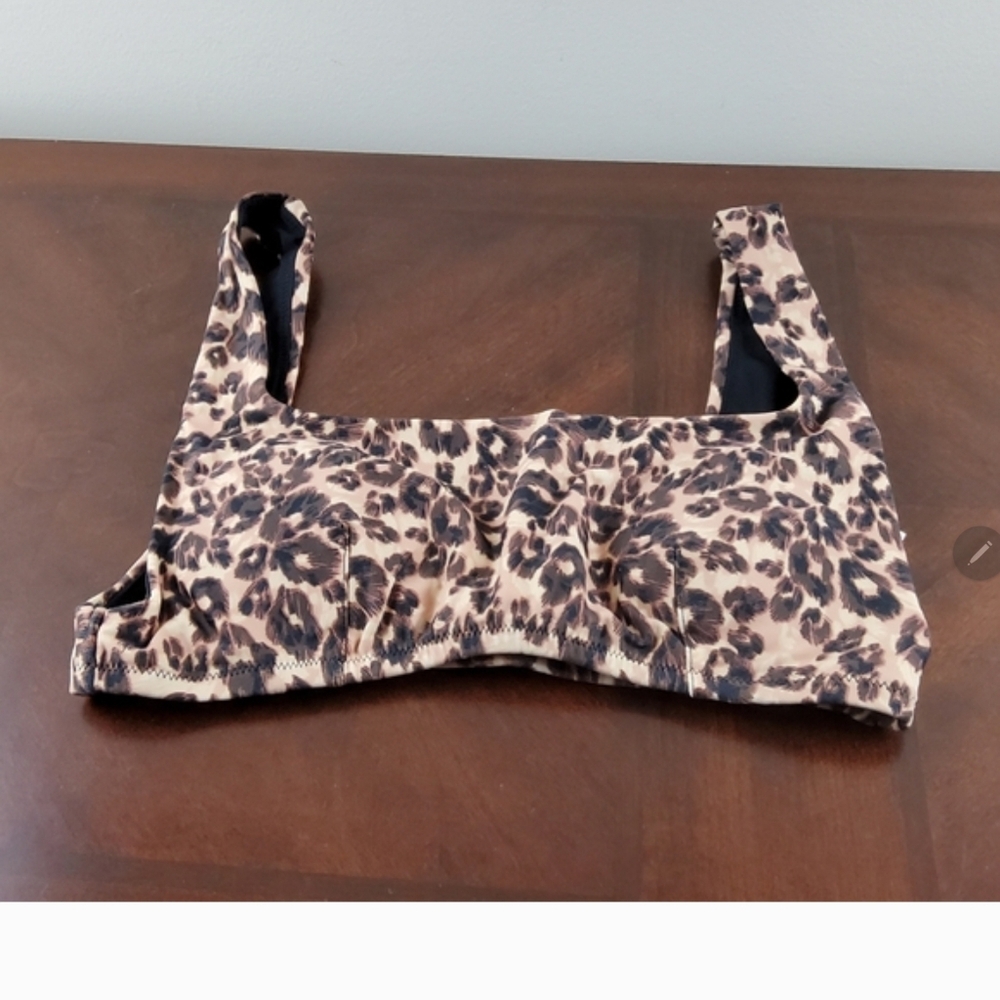 Aerie Bikini Top Leopard Print Size Small